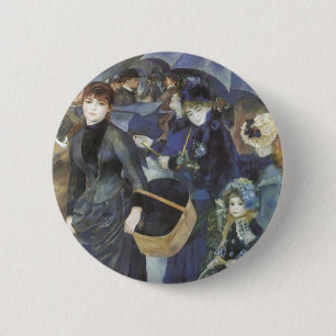 Badge Rond 5 Cm Parapluies de Pierre Renoir, Impressionnisme Vinta