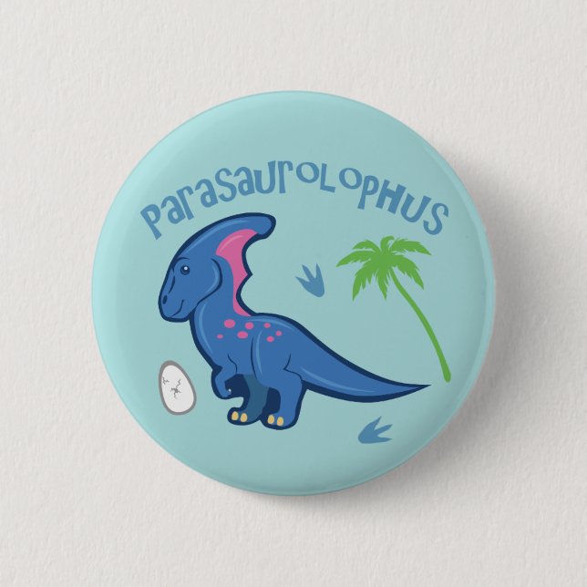 Badge Rond 5 Cm Parasaurolophus mignon (Devant)