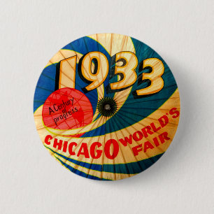 Badge Rond 5 Cm Parasol 1933 de souvenir d'Exposition universelle