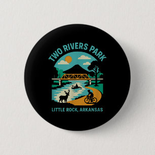 Badge Rond 5 Cm Parc De Deux Rivières À Little Rock, Arkansas, Pon