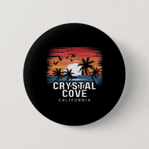 Badge Rond 5 Cm Parc d'État de Crystal Cove Californie Surfant Sur