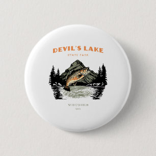 Badge Rond 5 Cm Parc d'État du lac du Diable Wisconsin Retro Vinta