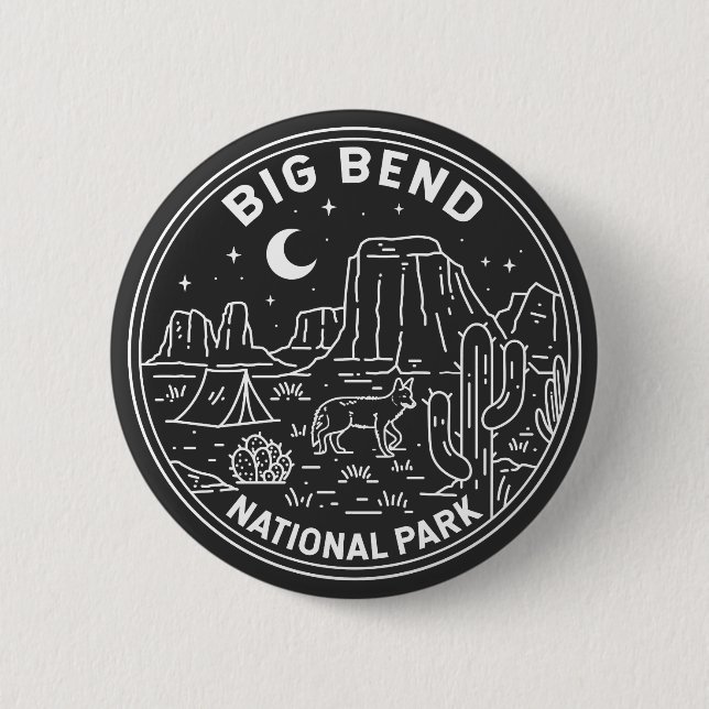 Badge Rond 5 Cm Parc national Big Bend Monoline (Devant)