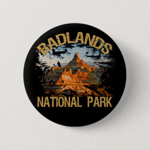 Badge Rond 5 Cm Parc national de bad-lands
