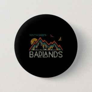 Badge Rond 5 Cm Parc national de Badlands Dakota du Sud Le Mont Ru