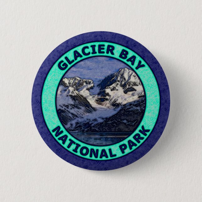 Badge Rond 5 Cm Parc national de baie de glacier (Devant)