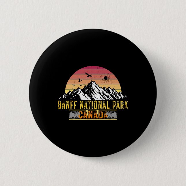 Badge Rond 5 Cm Parc national de Banff Alberta Canada Camping Rand (Devant)