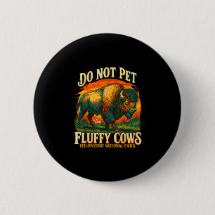 Badge Rond 5 Cm Parc national de bisons de Yellowstone faune drôle