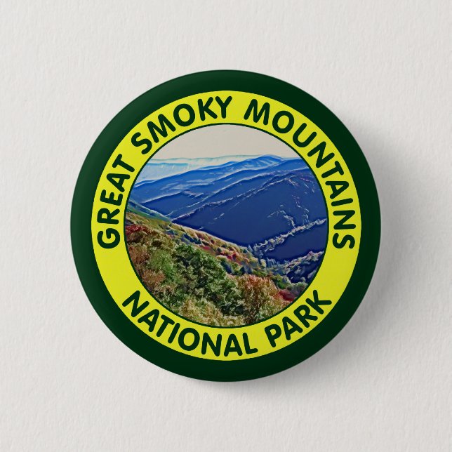Badge Rond 5 Cm Parc national de Great Smoky Mountains (Devant)