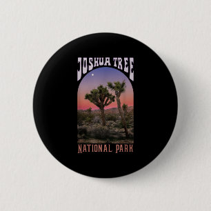 Badge Rond 5 Cm Parc national de Joshua Tree, randonnée vintage en