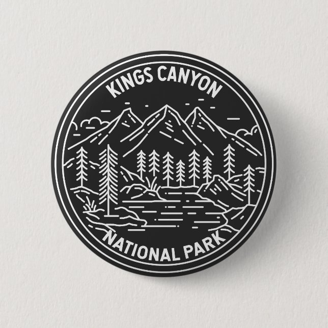Badge Rond 5 Cm Parc national de Kings Canyon Monoline (Devant)