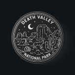 Badge Rond 5 Cm Parc national de la vallée de la Mort Dunes de sab<br><div class="desc">Design monoline de la vallée de la Mort. Le parc est connu pour Titus Canyon,  avec une ville fantôme et des rochers colorés,  et les salines du bassin de Badwater,  point le plus bas de l'Amérique du Nord.</div>