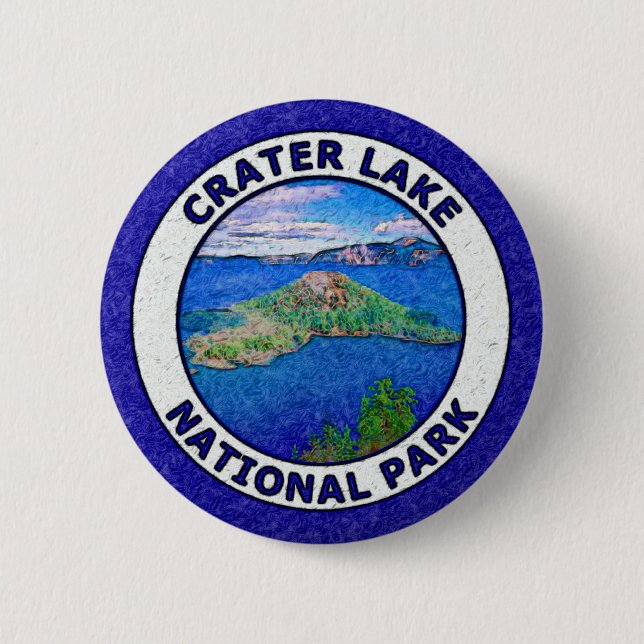 Badge Rond 5 Cm Parc national de lac crater (Devant)