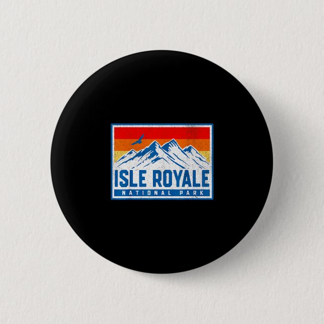 Badge Rond 5 Cm Parc national de l'Isle Royale  (Devant)