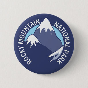 Badge Rond 5 Cm Parc national de montagne rocheuse