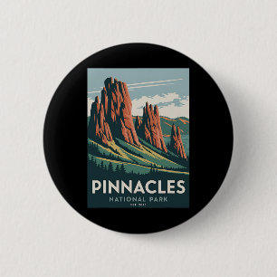 Badge Rond 5 Cm Parc national de Pinnacles Camping vintage Randonn