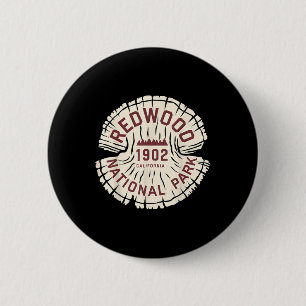 Badge Rond 5 Cm Parc national de Redwood Californie Randonnée Souv