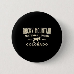 Badge Rond 5 Cm Parc national de Rocky Mountain Colorado États-Uni