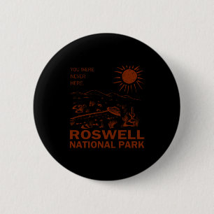Badge Rond 5 Cm Parc national de Roswell Ufo Flying Saucer Aliens