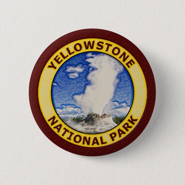 Badge Rond 5 Cm Parc national de Yellowstone (Devant)