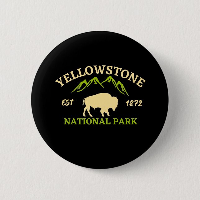 Badge Rond 5 Cm Parc national de Yellowstone (Devant)