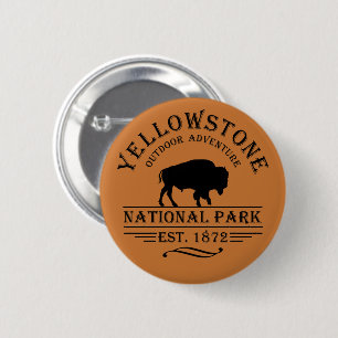 Badge Rond 5 Cm parc national de yellowstone