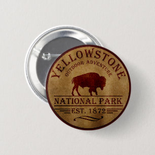 Badge Rond 5 Cm Parc national de Yellowstone