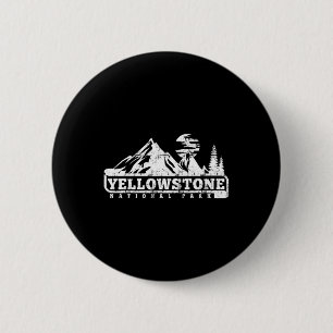 Badge Rond 5 Cm Parc national de Yellowstone J'adore Randonnée Sen