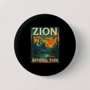 Badge Rond 5 Cm Parc national de Zion voyage vintage extérieur