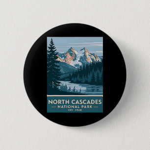 Badge Rond 5 Cm Parc national des North Cascades Camping Vintage H