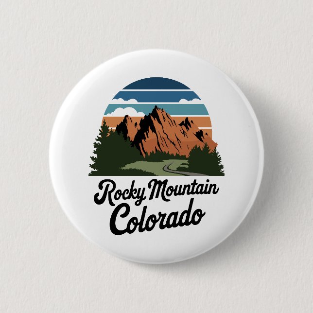 Badge Rond 5 Cm Parc national des Rocheuses (Devant)