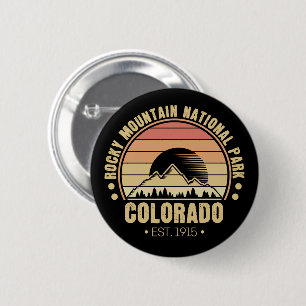 Badge Rond 5 Cm Parc national des Rocheuses Colorado Retro