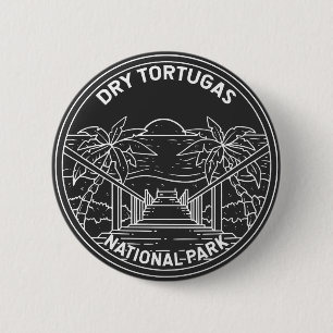 Badge Rond 5 Cm Parc national des Tortugas Sèches Floride Monoline