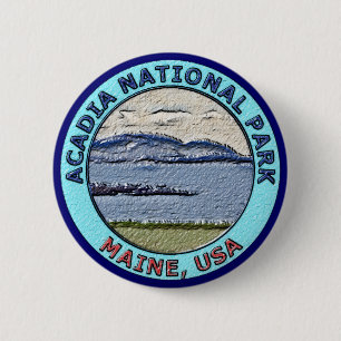 Badge Rond 5 Cm Parc national Maine, Etats-Unis d'Acadia