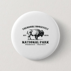 Badge Rond 5 Cm Parc national Theodore Roosevelt Dakota du Nord Bi