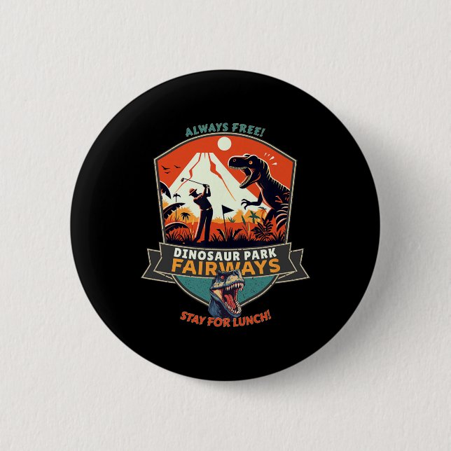 Badge Rond 5 Cm Parcours de Dinosaur Park Fairways  (Devant)
