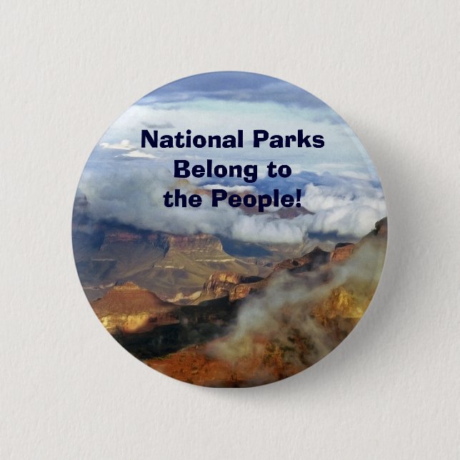 Badge Rond 5 Cm Parcs nationaux Appartient au bouton du peuple, Ép (Devant)