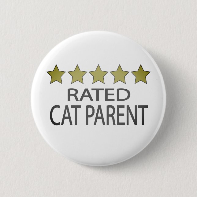 Badge Rond 5 Cm Parent de chat cinq étoiles (Devant)
