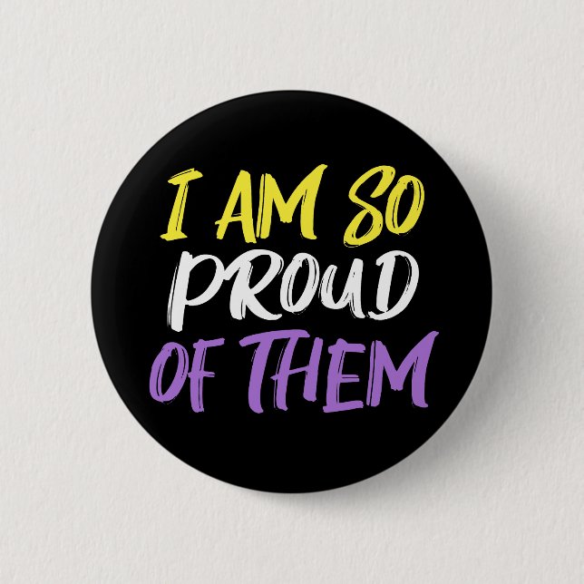 Badge Rond 5 Cm Parent fier d'un enfant non binaire Maman ou Papa (Devant)