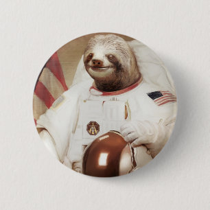 Badge Rond 5 Cm paresse d'astronaute