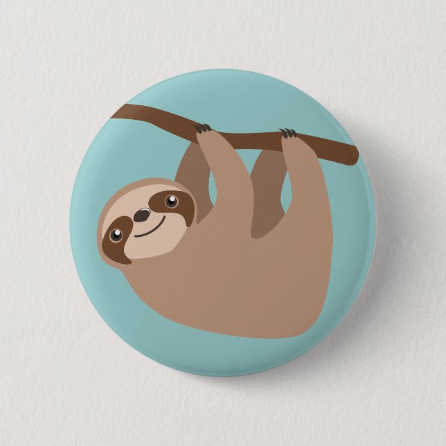 Badge Rond 5 Cm Paresse mignonne sur une branche (Devant)