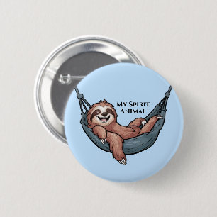 Badge Rond 5 Cm Paresseux se détendant