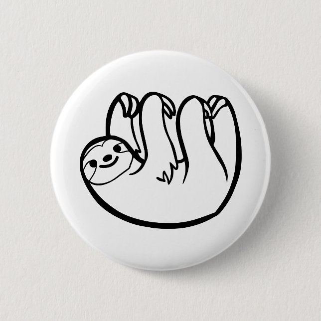 Badge Rond 5 Cm paresseux - Sloth drôle (Devant)