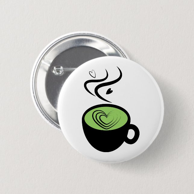 Badge Rond 5 Cm Parfait Matcha Tea Valentine Love Button (Devant & derrière)
