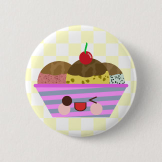 Badge Rond 5 Cm Parfums de sundae de crème glacée Kawaii Délicieux