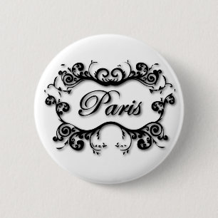Badge Rond 5 Cm Paris avec ses manuscrits