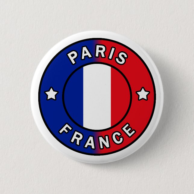Badge Rond 5 Cm Paris France (Devant)