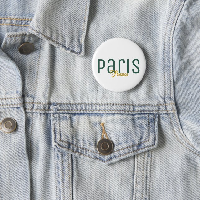 Badge Rond 5 Cm Paris, France Souvenir (En situation)