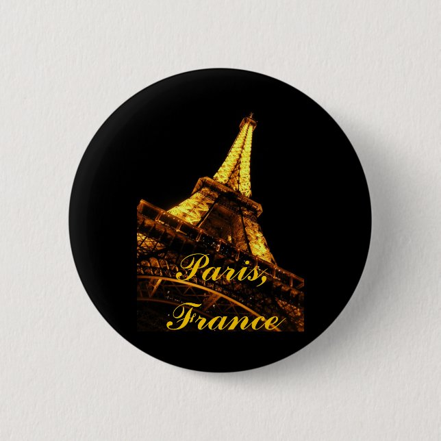 Badge Rond 5 Cm Paris, France, Tour Eiffel, bouton (Devant)