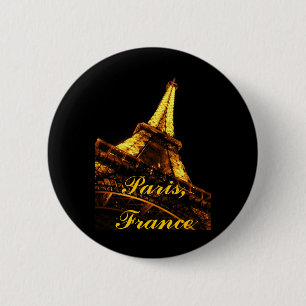 Badge Rond 5 Cm Paris, France, Tour Eiffel, bouton